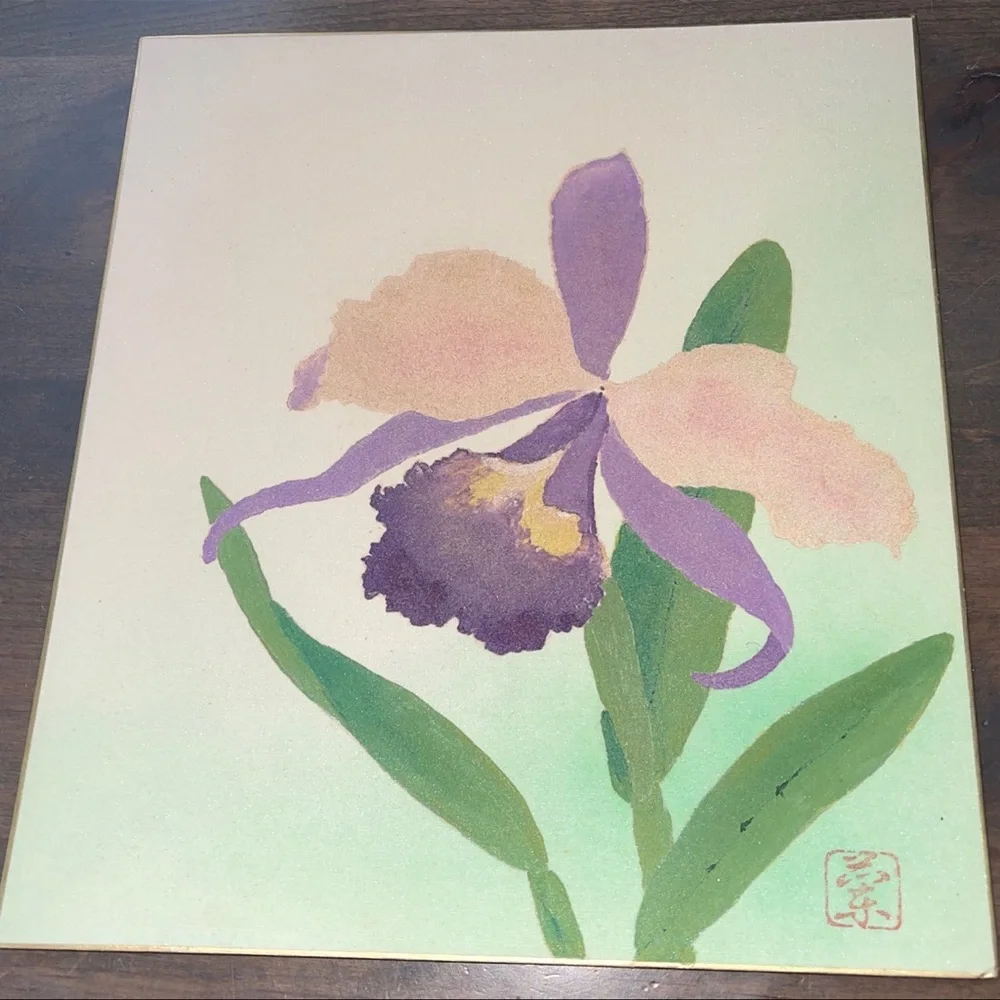Purple Orchid Mirror Wall Decor